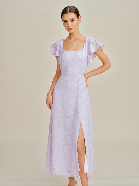 RIHOAS Dresses & Skirts - Lavender Floral Rihoas Jacquard Midi Dress